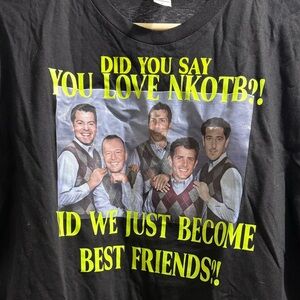 Black NKOTB Graphic Tee with Fun Print